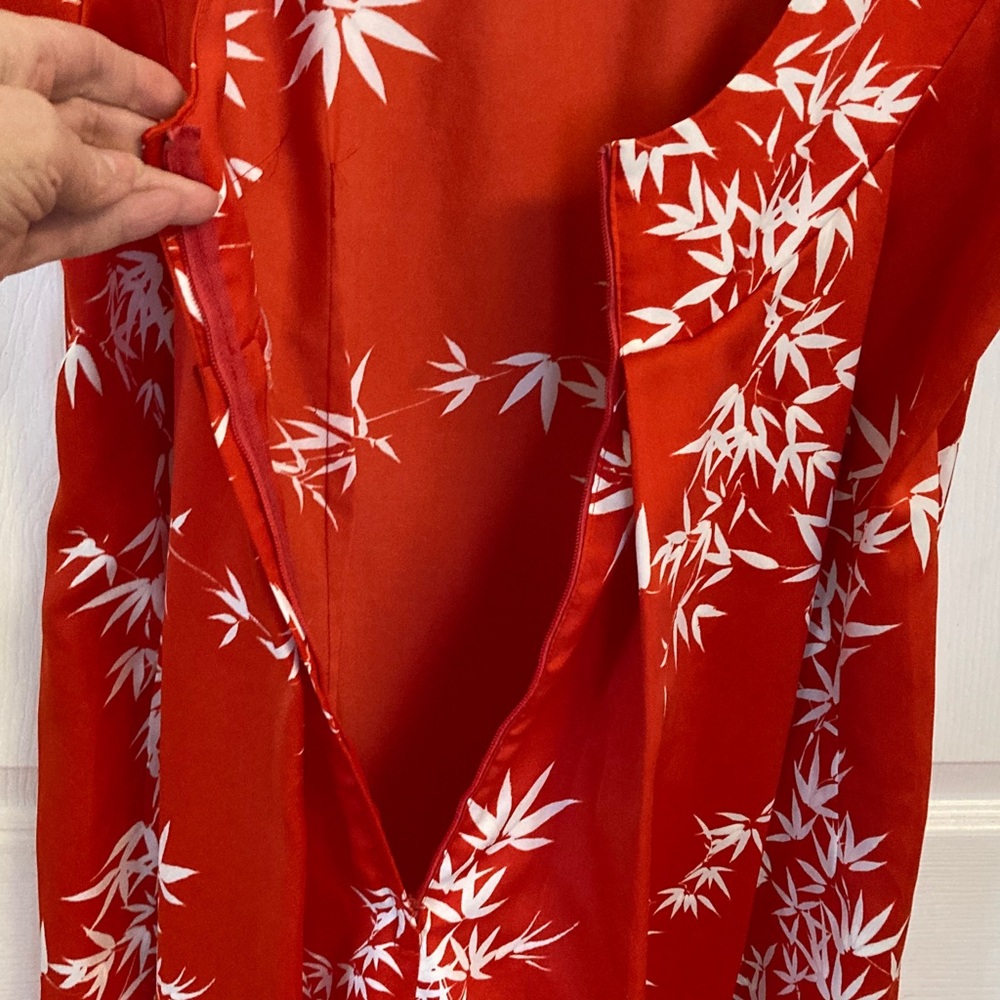 VTG Hawaii Nei of Honolulu Red Bamboo Print Maxi Dress - Picture 4 of 8